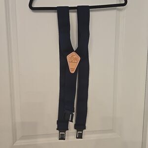 VTG Perry Hook-On Belt Y-Back Regular Adjustable Suspenders Navy Blue USA